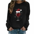 thumbnail image 1 of Womens Christmas Tops Xmas Tree Printed Long Sleeve Crewneck Loose Graphic Sweatshirts Holiday Festive Tops (XL, Black 01), 1 of 4