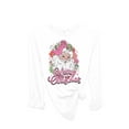 thumbnail image 1 of Womens Christmas Tshirt Merry Christmas Jolly Pink Santa Festive Holiday Long Sleeve T-shirt Graphic Tee-White-large, 1 of 1