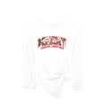 thumbnail image 1 of Womens Christmas Tshirt Merry Country Christmas Cow Print Festive Holiday Long Sleeve T-shirt Graphic Tee-White-medium, 1 of 1