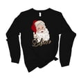 thumbnail image 1 of Womens Christmas Tshirt Santa Claus Believe Holiday Festive Ladies Long Sleeve T-shirt Graphic Tee-Black-xxxl, 1 of 1