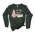 thumbnail image 1 of Womens Christmas Tshirt Tis The Season Christmas Tree Cake Holiday Festive Ladies Long Sleeve T-shirt Graphic Tee-Heather Forest-xxl, 1 of 1