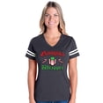 thumbnail image 1 of Womens Christmas Wrapper Football V-Neck T-Shirt, 1 of 5