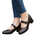 thumbnail image 1 of Womens Chunky Block High Heel Dress Shoes for Ladies Business Office Work Formal Leather Pointed Toe Dressy Pumps, 1 of 8
