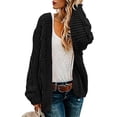 thumbnail image 1 of Womens Chunky Cable Knit Cardigan Sweaters Open Front Long Sleeve Slouchy Fall Outwear Coats, 2XL, 1 of 6