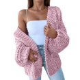 thumbnail image 1 of Womens Chunky Cardigan Cable Knit Oversized Open Front Cardigan Sweaters Pink XL, 1 of 6