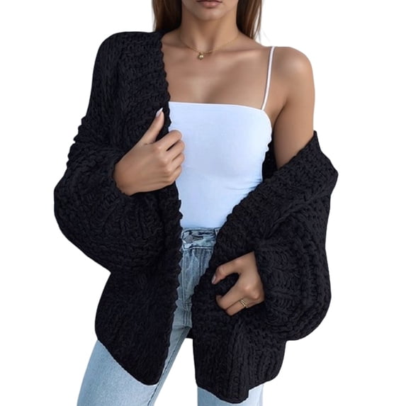 Womens Chunky Cardigan Cable Knit Oversized Open Front Cardigan Sweaters