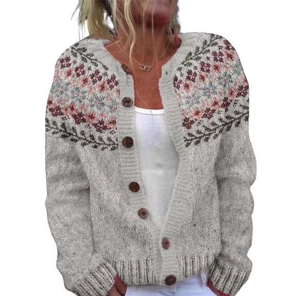 Womens Chunky Knit Cardigan Sweaters Button Down Mock Neck Open Front Jacket Winter Casual Outerwear