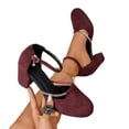 thumbnail image 1 of Womens Chunky Low Heels Closed Round Toe Pumps Women's Mary Jane Pumps Office Work Bridal Wedding Party Shoes Ankle Strap Heeled Shoes, 1 of 9