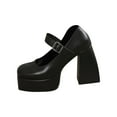 thumbnail image 1 of Womens Chunky Platform Heels, Mary Jane Shoes Block Heel Pumps, High Heel Square Toe Heels Ankle Strap Dress Shoes Comfort Fashion Black Women Sandal, 1 of 6