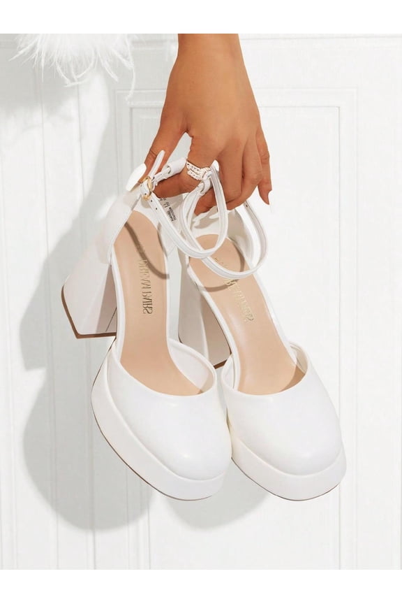 Womens Chunky Platform High Heels Ankle Strap Closed Toe Block Dress Pumps for Prom Wedding Party 2026