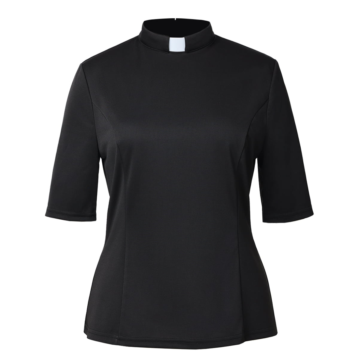 Womens Church Clergy Shirt with Tab Collar Spring/Summer Half Sleeve