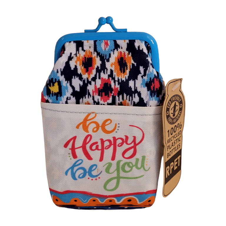 Texcyngoods Womens Cigarette Case Tampon Holder Change Purse RPET Be Happy Be You, Women's, Size: One size, Blue