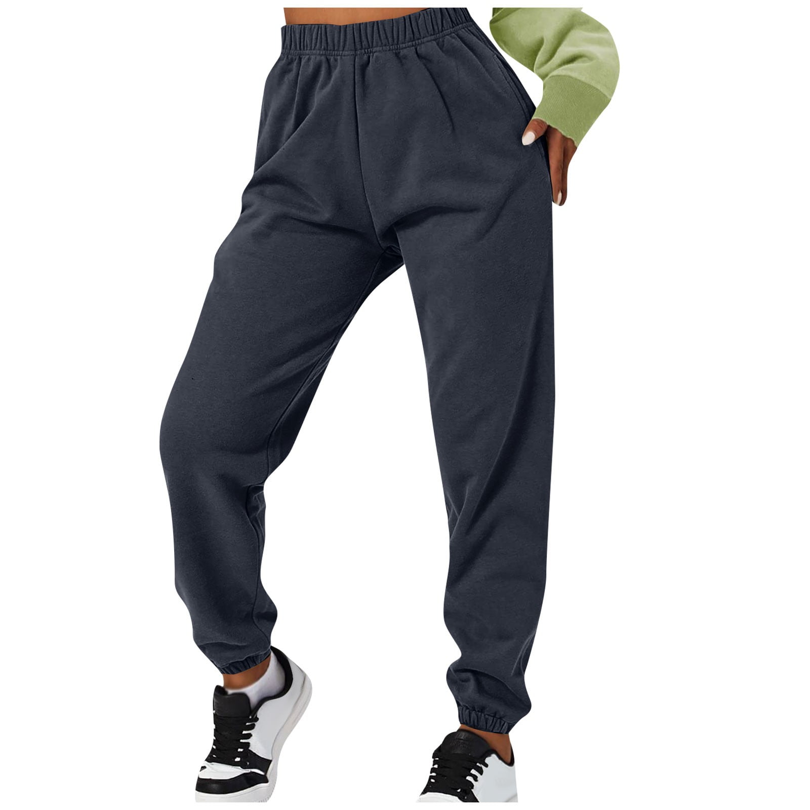 Womens Cinch Bottom Sweatpants High Waisted Active Joggers Pants Wide