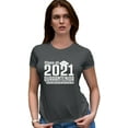 thumbnail image 1 of Womens Class Of 2021 Quarantenior Funny Graduate Quarantine Deluxe Soft T-Shirt, 1 of 1