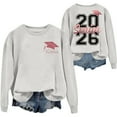 thumbnail image 1 of Womens Class of 2026 Sweatshirts Trendy Graduation Long Sleeve Crewneck Shirts Drop Shoulder Loose Fit Casual Pullover Tops, 1 of 2
