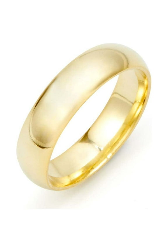 Womens Classic 5mm Gold Plated Wedding Band, Ring Size 12