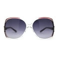 thumbnail image 1 of Womens Classic 90s Butterfly Diva Plastic Sunglasses Clear Burgundy Tort Smoke, 1 of 4