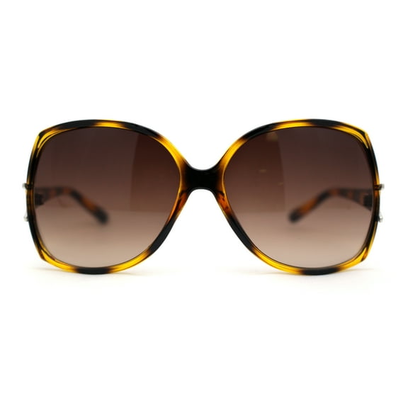 Womens Classic 90s Butterfly Diva Plastic Sunglasses Tortoise Brown