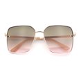thumbnail image 1 of Womens Classic 90s Designer Metal Rim Oversized Rectangle Butterfly Diva Sunglasses Gold Beige - Brown Pink, 1 of 8