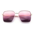 thumbnail image 1 of Womens Classic 90s Designer Metal Rim Oversized Rectangle Butterfly Diva Sunglasses Gold Pink - Pink Purple, 1 of 8