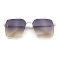thumbnail image 1 of Womens Classic 90s Designer Metal Rim Oversized Rectangle Butterfly Diva Sunglasses Gold White - Black Brown, 1 of 8