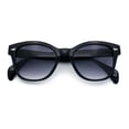thumbnail image 1 of Womens Classic Boyfriend Fashion Horn Rim Round Chic Plastic Sunglasses Black - Smoke, 1 of 8