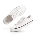 thumbnail image 1 of Womens Classic Canvas Shoes Low Top Lace up Fashion Casual Sneakers White, 1 of 7