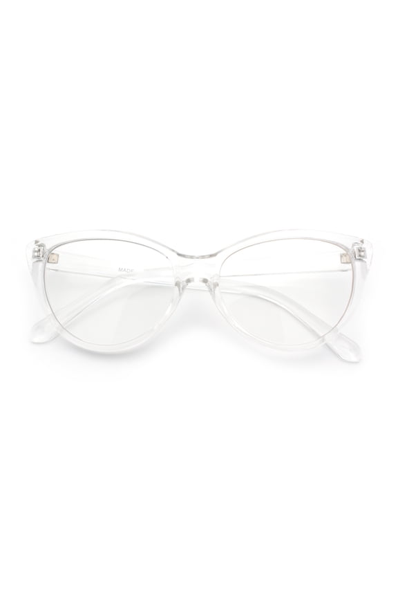 Womens Classic Clear Plastic Iconic Gothic Cat Eye Fashion Eyeglasses