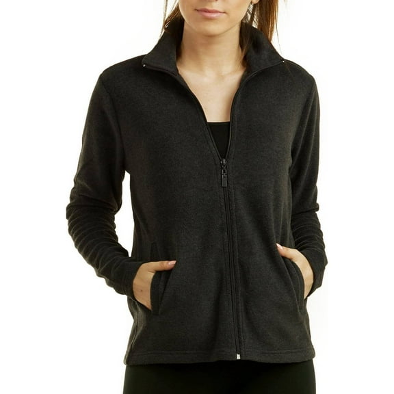 Womens Classic Fit Full-Zip Polar Soft Fleece Jacket With Pockets