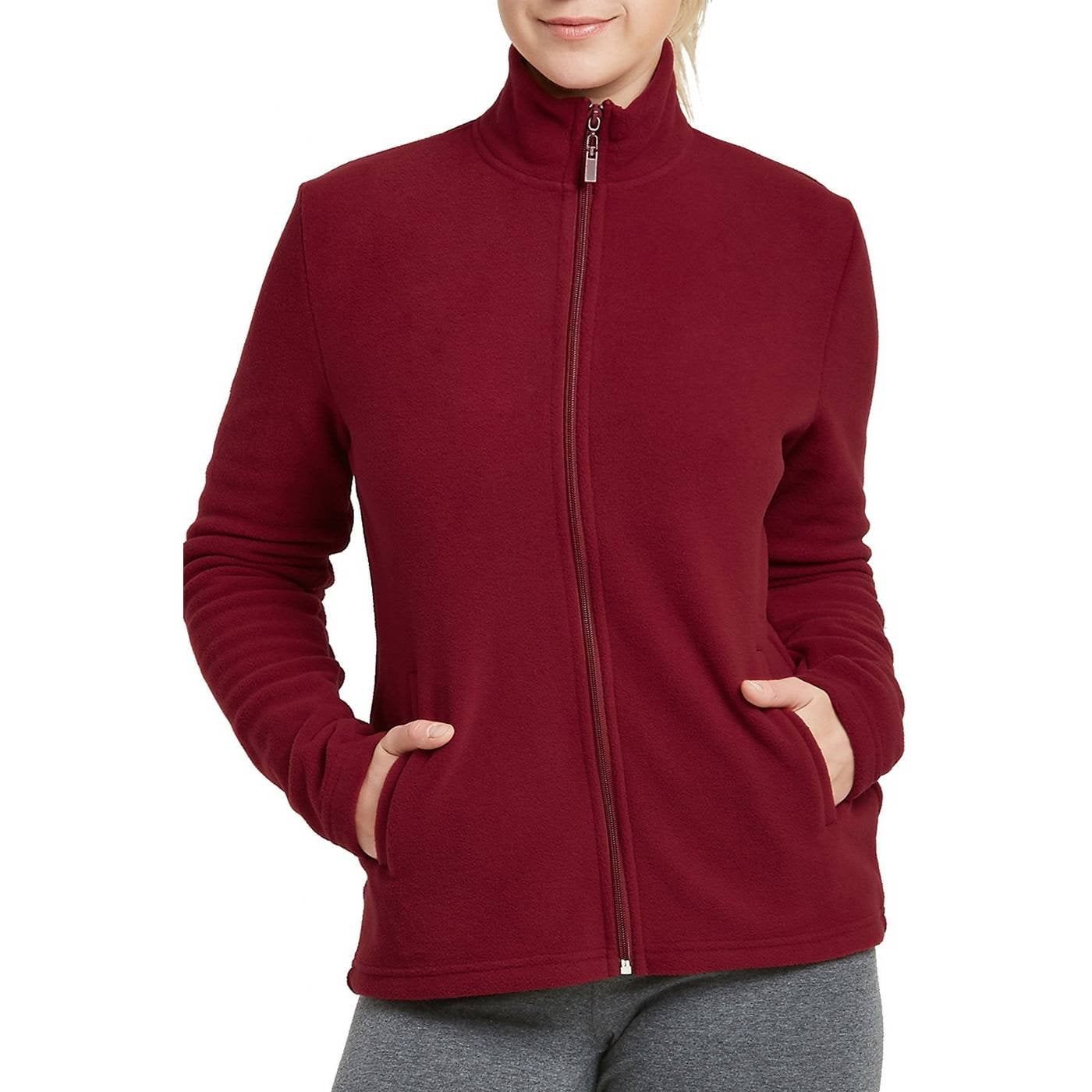 Womens Classic Fit FullZip Polar Soft Fleece Jacket With Pockets