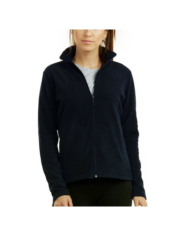 Womens Classic Fit Full-Zip Polar Soft Fleece Jacket With Pockets