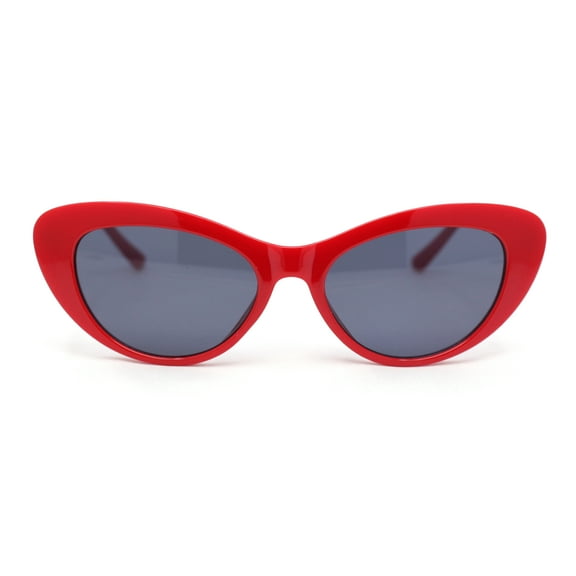 Womens Classic Iconic Pin Up Girl Cat Eye Sunglasses Red - Black