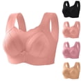 thumbnail image 1 of Womens Classic Lightly Lined Bra, No Underwire Full Coverage Bra with Wide Straps, Breathable Comfort Feel | VerBelle,Pink 3XL, 1 of 8