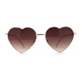 thumbnail image 1 of Womens Classic Metal Rim Heart Shape Valentines Sunglasses Gold Brown, 1 of 4