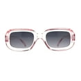 thumbnail image 1 of Womens Classic Mod Rectangle Minimal Plastic Sunglasses Pink Black, 1 of 4