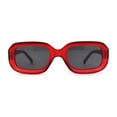 thumbnail image 1 of Womens Classic Mod Rectangle Minimal Plastic Sunglasses Red Black, 1 of 4