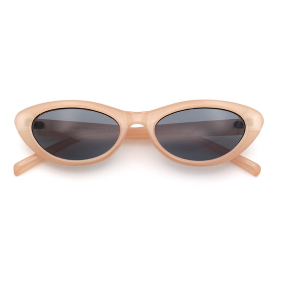 SA106 Womens Classic Mod Soft Cat Eye Plastic Sunglasses / Pink Frame - Black Lens