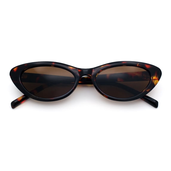 SA106 Womens Classic Mod Soft Cat Eye Plastic Sunglasses / Tortoise Frame - Brown Lens