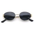 thumbnail image 1 of Womens Classic Retro Dad Fashion Oval Round Metal Rim Sunglasses Gold - Black, 1 of 8