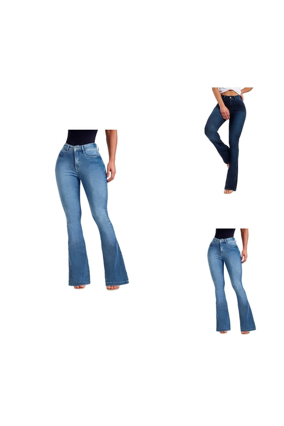 Womens Classic Stretch Skinny Jeans Mid Rise Shaping Denim Pants with Pockets, Casual Work Trousers (Pack of 2)