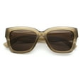 thumbnail image 1 of Womens Classic Understated Thick Horn Rim Designer Fashion Sunglasses Grey - Brown, 1 of 7