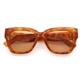 thumbnail image 1 of Womens Classic Understated Thick Horn Rim Designer Fashion Sunglasses Orange Tortoise - Beige, 1 of 7