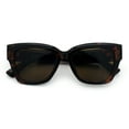 thumbnail image 1 of Womens Classic Understated Thick Horn Rim Designer Fashion Sunglasses Tortoise - Brown, 1 of 7