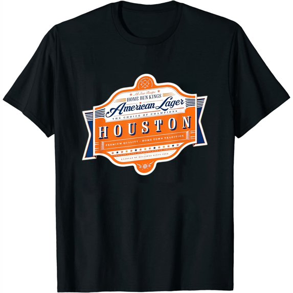 Womens Classic Vintage Houston Beer Label T-Shirt - Houston Pride T-Shirt White X-Large