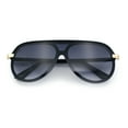 thumbnail image 1 of Womens Classy 90s Designer Shield Rimless Racer Plastic Fashion Sunglasses [Black - Smoke], 1 of 7