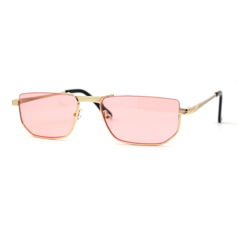 Womens Classy 90s Fashion Exposed Lens Rectangle Metal Rim  display picture 1