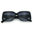 thumbnail image 1 of Womens Classy 90s Styling Chic Rectangle Designer Fashion Plastic Sunglasses Black - Smoke, 1 of 8