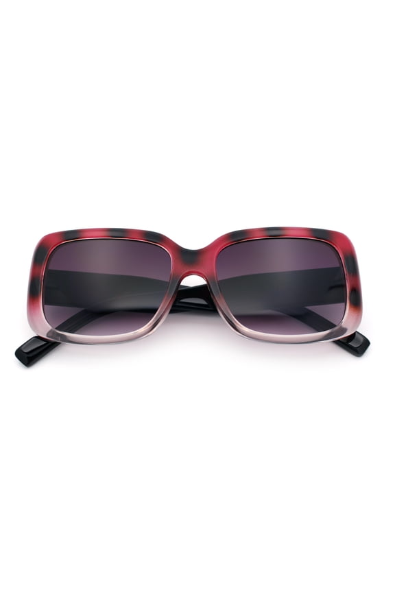 Womens Classy 90s Styling Chic Rectangle Designer Fashion Plastic Sunglasses Red Tortoise - Purple
