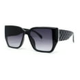 thumbnail image 1 of Womens Classy Designer Style Squared Subtle Cat Eye Plastic Sunglasses Black - Smoke, 1 of 4