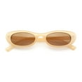 thumbnail image 1 of Womens Classy Iconic Narrow Oval Plastic Retro Mod Fashion Sunglasses Peach - Brown, 1 of 7
